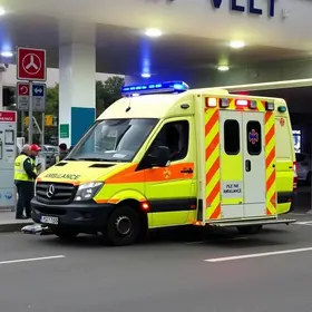 ambulância colide caminhonete VLT Santos